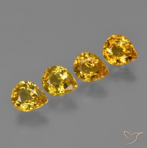 2.78ct Natural Golden Sapphire, Pear Shape, 6x5 mm