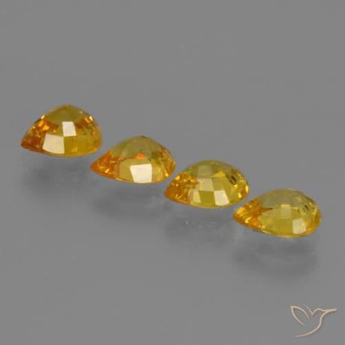 2.78ct Natural Golden Sapphire, Pear Shape, 6x5 mm