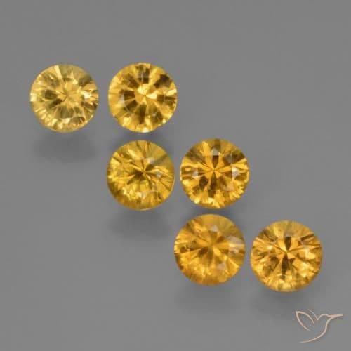 2.45ct Natural Dark Orange Sapphire, Round Cut, 4.80 mm