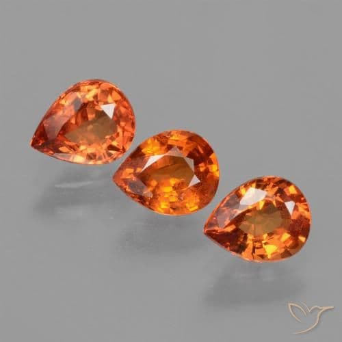 2.06ct Reddish Orange Sapphire, Pear Shape, 6.1x4.8 mm