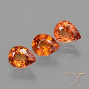 2.06ct Reddish Orange Sapphire, Pear Shape, 6.1x4.8 mm