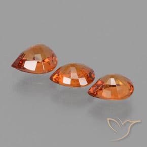 2.06ct Reddish Orange Sapphire, Pear Shape, 6.1x4.8 mm