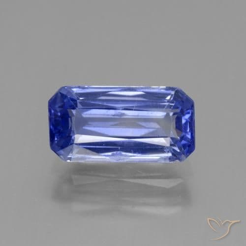 2.98ct Deep Purple Blue Sapphire, Emerald Cut, 10.7x5.6 mm