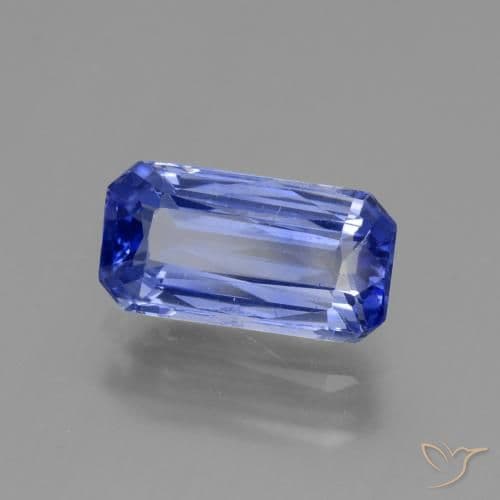 2.98ct Deep Purple Blue Sapphire, Emerald Cut, 10.7x5.6 mm