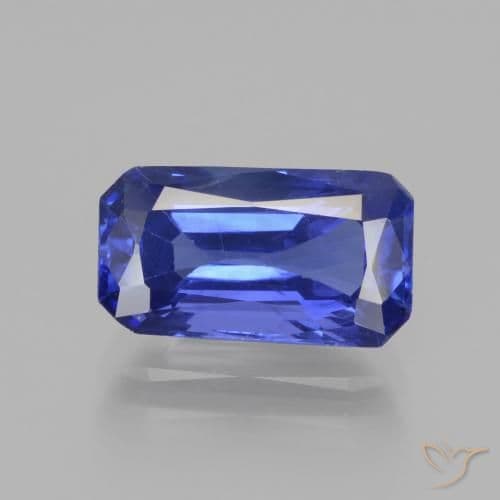 3.76ct Deep Violet Blue Sapphire, Emerald Cut, 11.5x6.5 mm