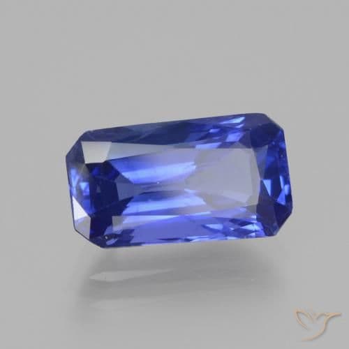 3.76ct Deep Violet Blue Sapphire, Emerald Cut, 11.5x6.5 mm