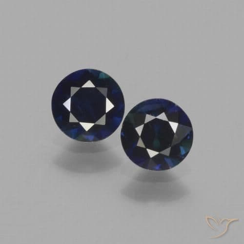1.11ct Natural Night Blue Sapphire, Round Cut, 5.05 mm