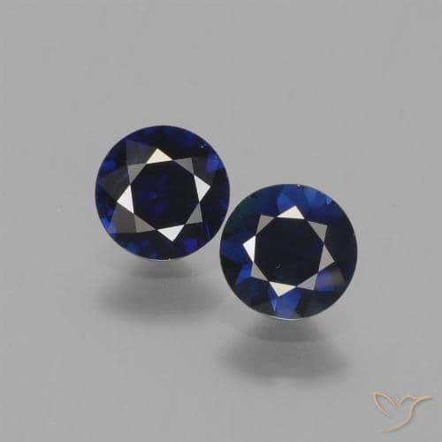 1.19ct Natural Twilight Blue Sapphire, Round Cut, 5.12 mm