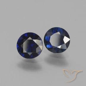 1.19ct Natural Twilight Blue Sapphire, Round Cut, 5.12 mm