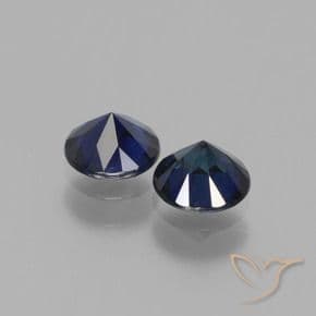 1.19ct Natural Twilight Blue Sapphire, Round Cut, 5.12 mm