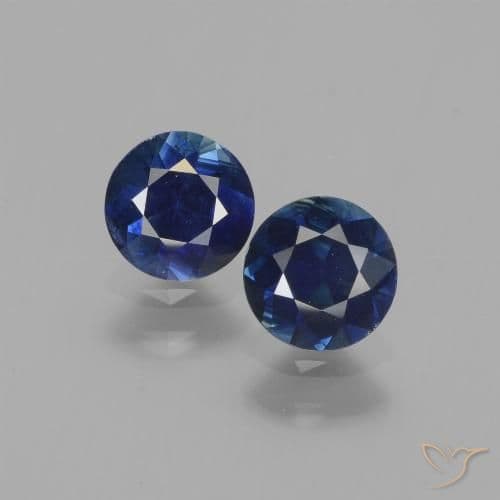 0.56ct Natural Twilight Blue Sapphire, Round Cut, 4.90 mm