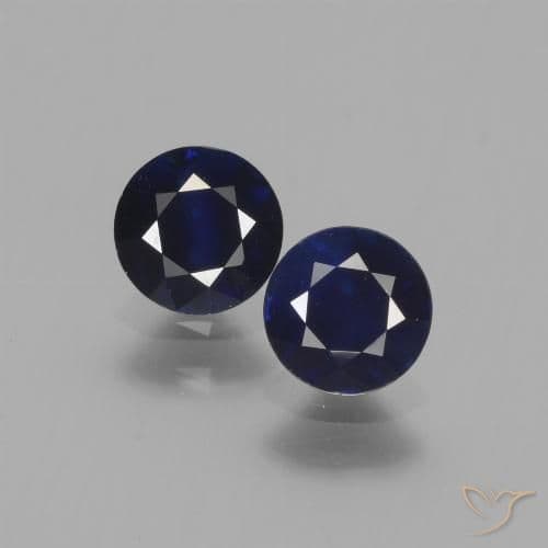 1.20ct Natural Dark Blue Sapphire, Round Cut, 5.10 mm