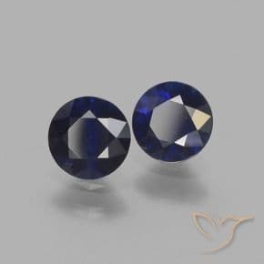 1.20ct Natural Dark Blue Sapphire, Round Cut, 5.10 mm