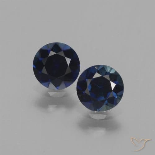 1.14ct Natural Dark Blue Sapphire, Round Cut, 5.05 mm