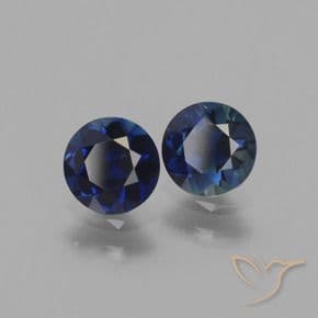1.14ct Natural Dark Blue Sapphire, Round Cut, 5.05 mm