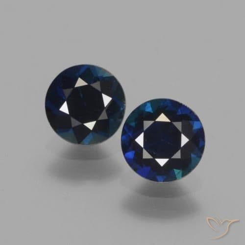 1.62ct Natural Midnight Blue Sapphire, Round Cut, 5.49 mm