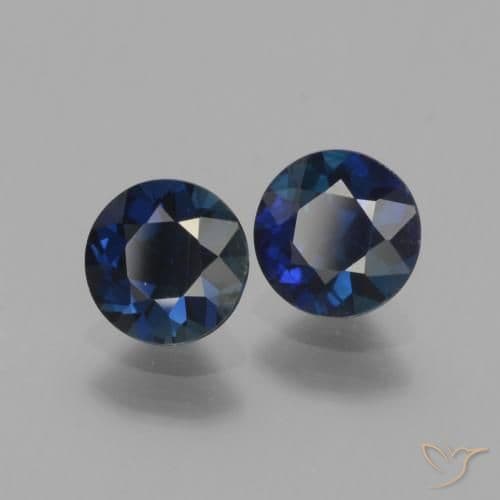 1.62ct Natural Midnight Blue Sapphire, Round Cut, 5.49 mm