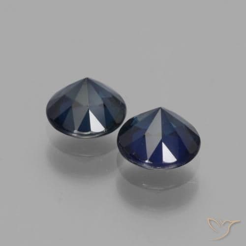1.62ct Natural Midnight Blue Sapphire, Round Cut, 5.49 mm