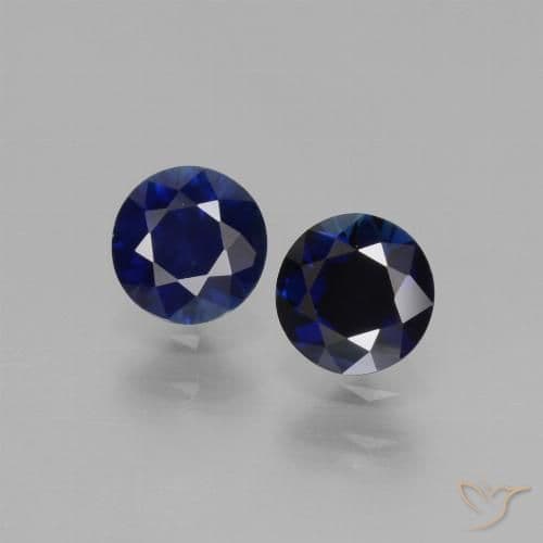 0.56ct Natural Twilight Blue Sapphire, Round Cut, 4.90 mm