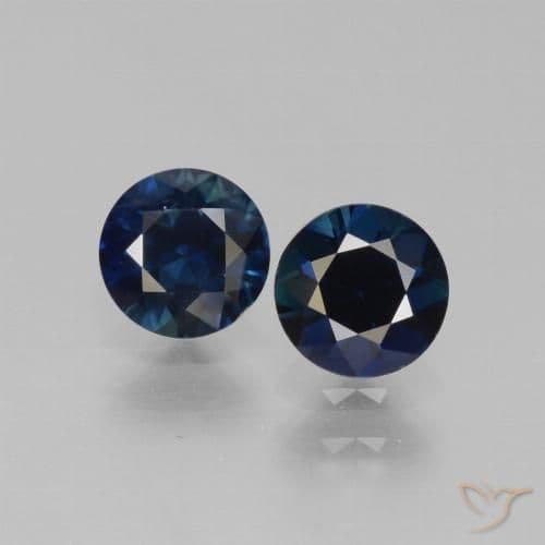 1.16ct Natural Dark Blue Sapphire, Round Cut, 5.12 mm