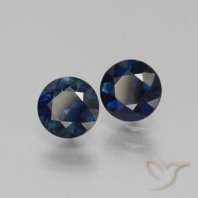 1.16ct Natural Dark Blue Sapphire, Round Cut, 5.12 mm