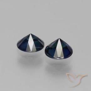 1.16ct Natural Dark Blue Sapphire, Round Cut, 5.12 mm
