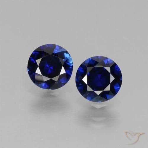 1.09ct Natural Dark Blue Sapphire, Round Cut, 5.06 mm