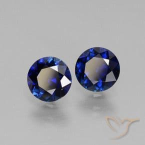 1.09ct Natural Dark Blue Sapphire, Round Cut, 5.06 mm