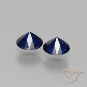 1.09ct Natural Dark Blue Sapphire, Round Cut, 5.06 mm
