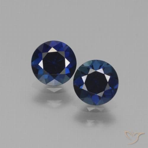 1.22ct Natural Twilight Blue Sapphire, Round Cut, 5.08 mm