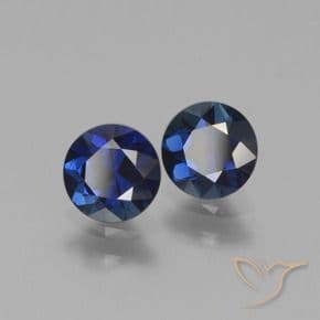 1.22ct Natural Twilight Blue Sapphire, Round Cut, 5.08 mm