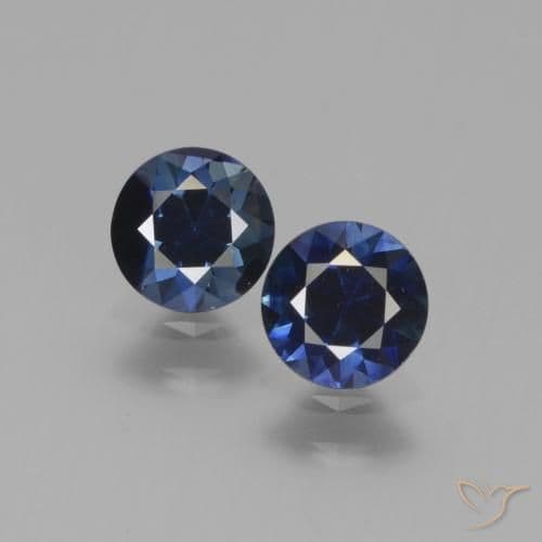 1.12ct Natural Twilight Blue Sapphire, Round Cut, 5.04 mm