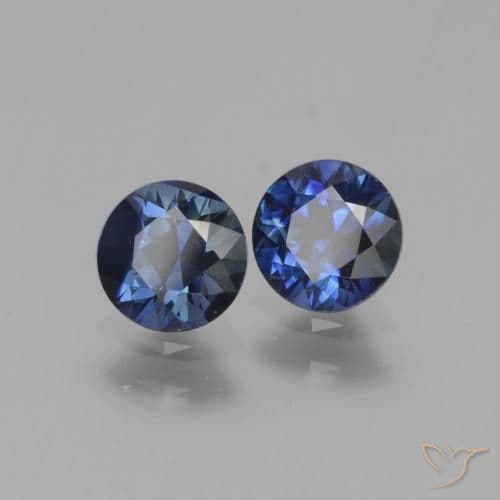 1.12ct Natural Twilight Blue Sapphire, Round Cut, 5.04 mm