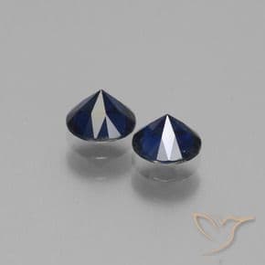 1.07ct Natural Deep Blue Sapphire, Round Cut, 4.87 mm