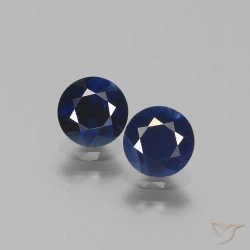 1.31ct Natural Navy Blue Sapphire, Round Cut, 5.18 mm