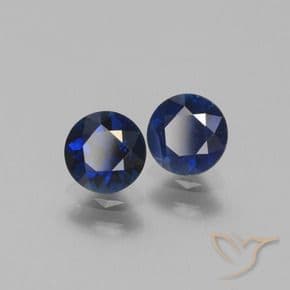 1.31ct Natural Navy Blue Sapphire, Round Cut, 5.18 mm