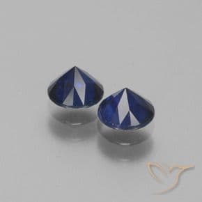 1.31ct Natural Navy Blue Sapphire, Round Cut, 5.18 mm