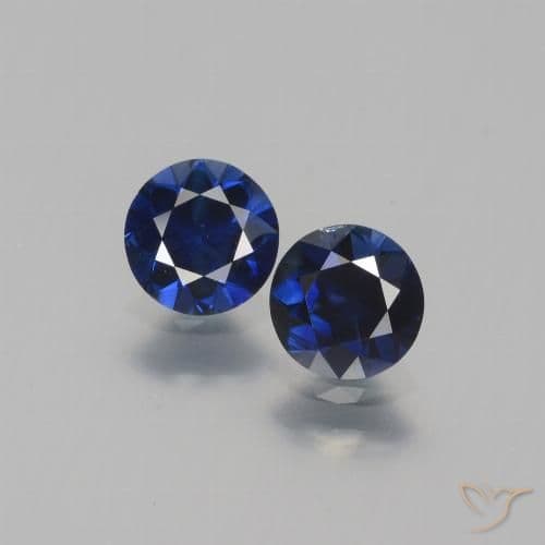 1.14ct Natural Navy Blue Sapphire, Round Cut, 5.08 mm