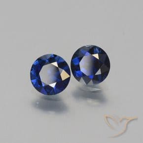 1.14ct Natural Navy Blue Sapphire, Round Cut, 5.08 mm