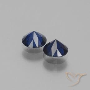 1.14ct Natural Navy Blue Sapphire, Round Cut, 5.08 mm