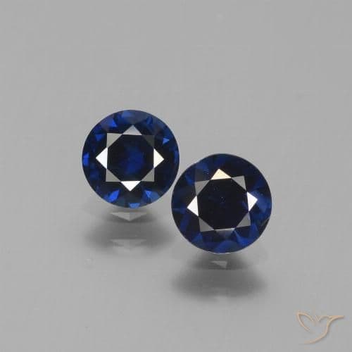 1.21ct Natural Dark Blue Sapphire, Round Cut, 5.15 mm