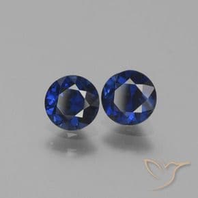 1.21ct Natural Dark Blue Sapphire, Round Cut, 5.15 mm