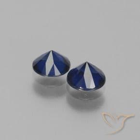 1.21ct Natural Dark Blue Sapphire, Round Cut, 5.15 mm