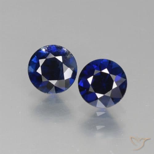 1.31ct Natural Dark Blue Sapphire, Round Cut, 5.24 mm