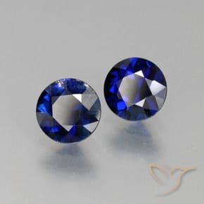 1.31ct Natural Dark Blue Sapphire, Round Cut, 5.24 mm