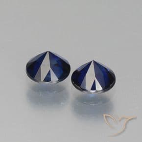 1.31ct Natural Dark Blue Sapphire, Round Cut, 5.24 mm