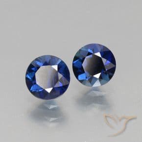 1.29ct Natural Dark Blue Sapphire, Round Cut, 5.15 mm