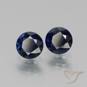 1.22ct Natural Twilight Blue Sapphire, Round Cut, 5.12 mm