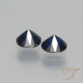 1.22ct Natural Twilight Blue Sapphire, Round Cut, 5.12 mm