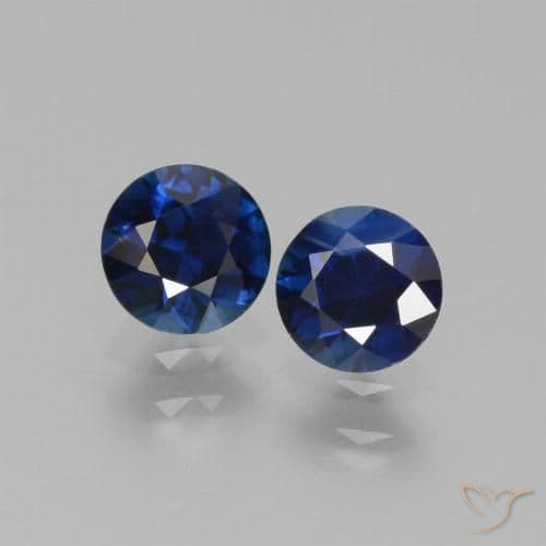 1.14ct Natural Navy Blue Sapphire, Round Cut, 4.92 mm